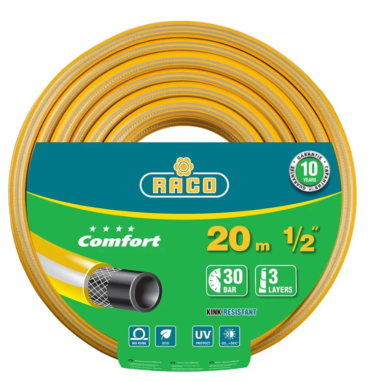Шланг Raco Comfort 1/2 20 метров 30 атм трехслойный армированный 40303-1/2-20