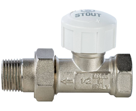 Кран Stout для радиатора для термоголовки 1/2 прямой