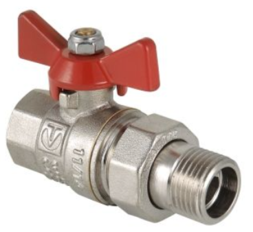 Кран с американкой 1/2 внут/нар латунь бабочка