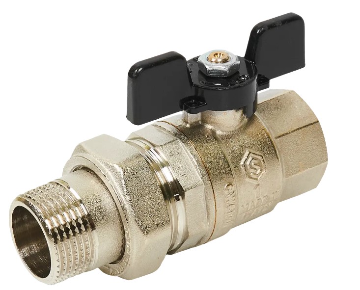 Кран с американкой 1 внут/нар STOUT латунь бабочка