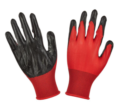 Перчатки нейлон нитрил облив Красные
