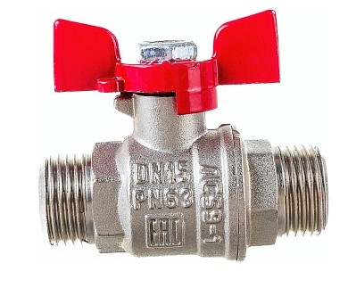 Кран 1/2 нар/нар бабочка Valflex премиум никель