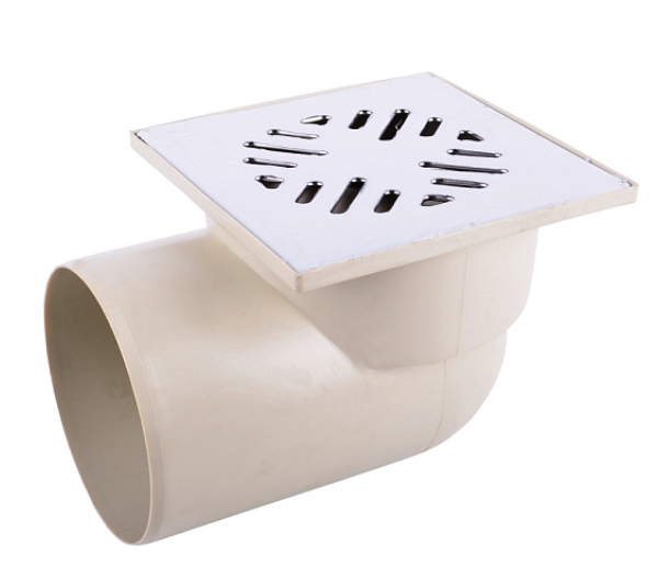 Трап горизонтальный угловой диаметр 110 реш/нерж 150х150