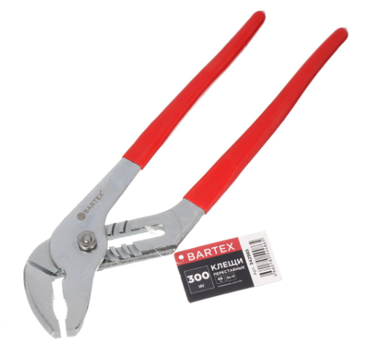 Клещи переставные полированные Бартекс 300 мм ПВХ
