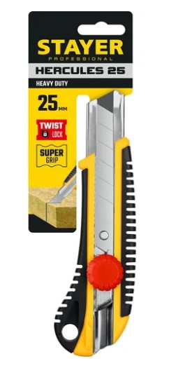 Нож с винтовым фиксатором 25 мм STAYER 09141