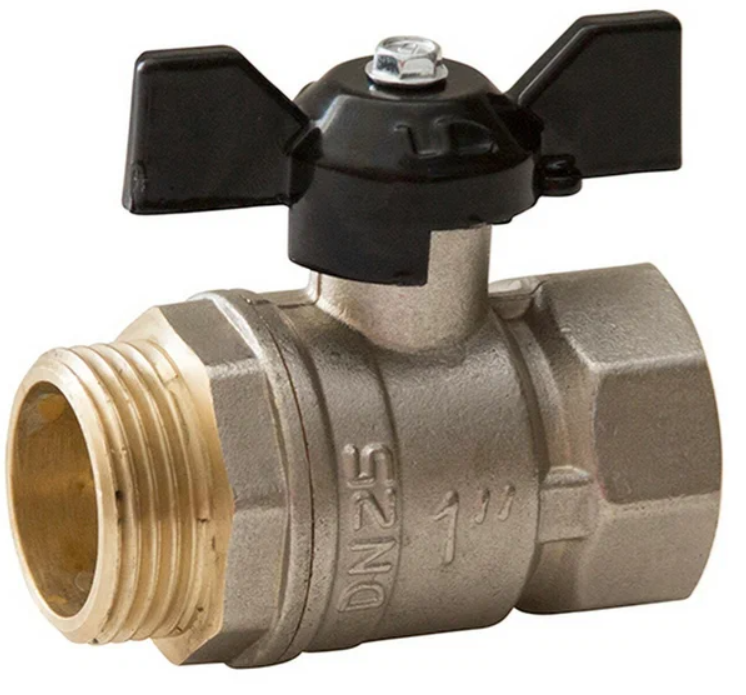 Кран 1 внут/нар ЛД бабочка латунь